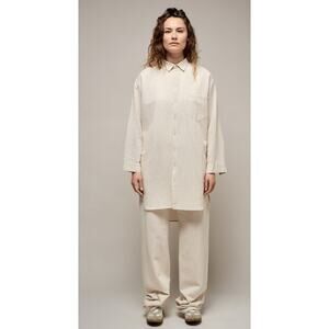 NWT Monique Van Heist Shirt No 5 Oatmeal Cotton Linen - S (Free Pants Too)